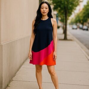 Slate & Willow Colorblock halter dress